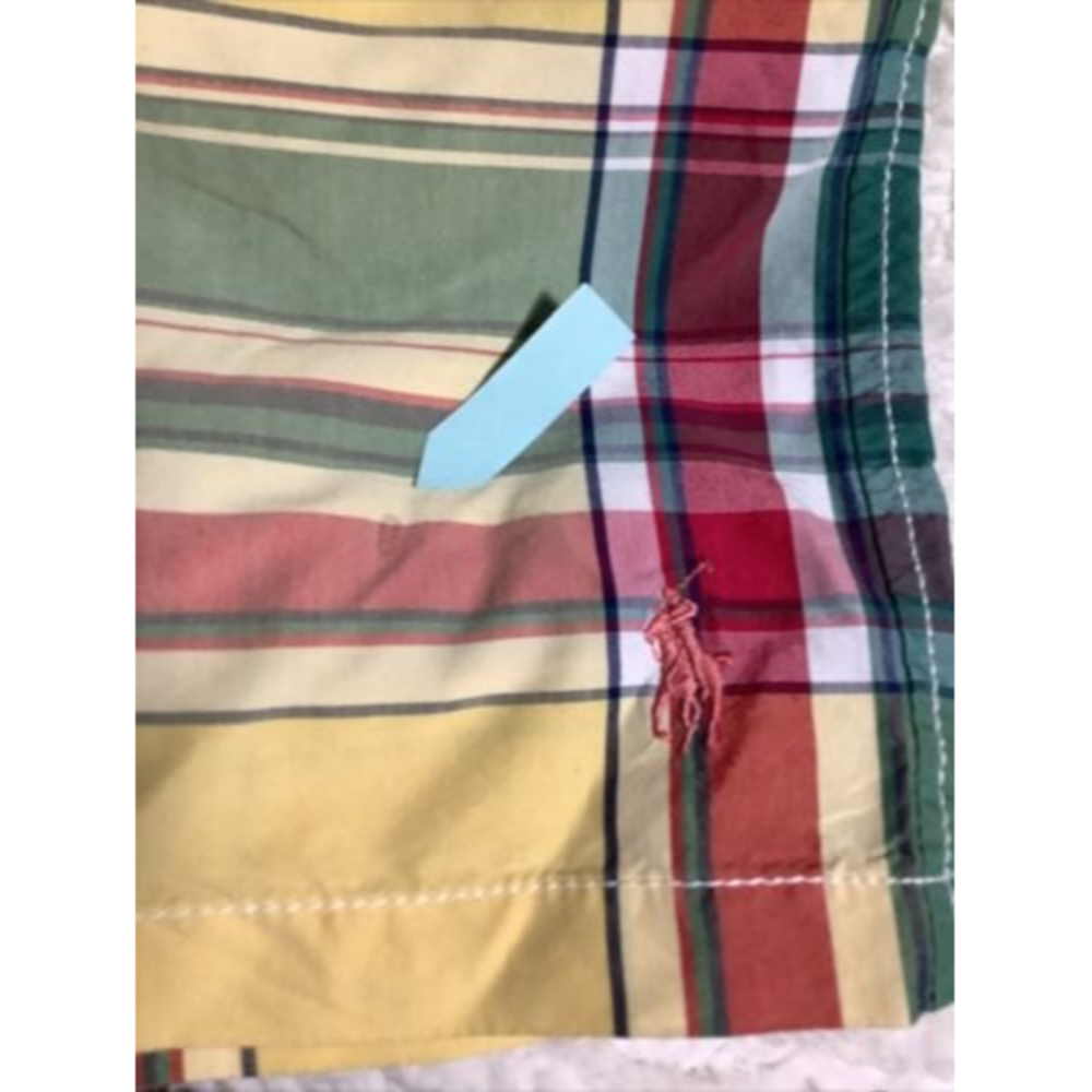 SOLD* POLO RALPH LAUREN PLAID SWIM SHORTS TRUNKS | SWIMWEAR BEACH | Size X-L - Picture 2 of 10